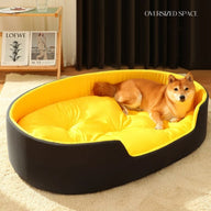 Comfort Nest Plush Dog Bed Mat in Avocado Green or Yellow Black