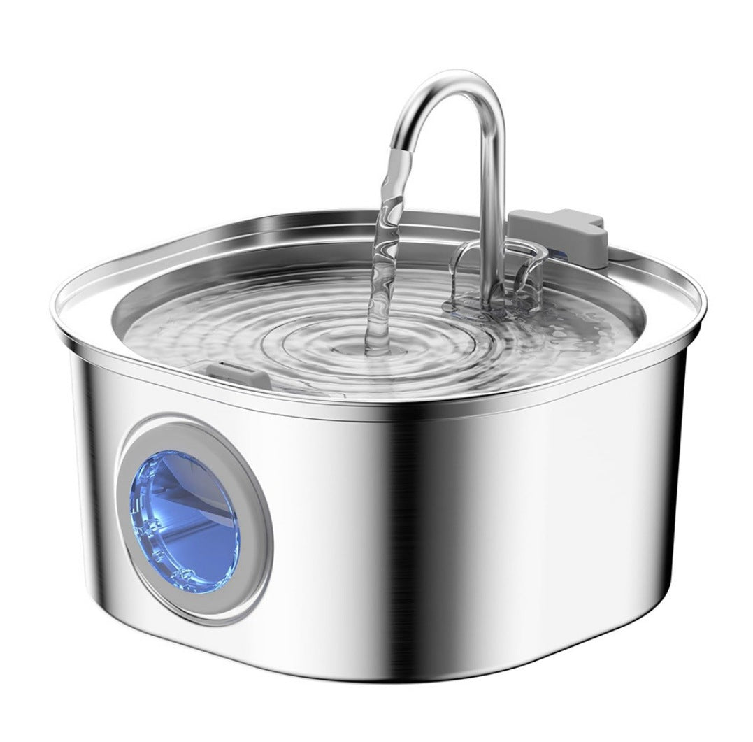 All Stainless Steel Pet Water Dispenser Round Runway Type Large Capacity Dogs And Cats Water Dispenser