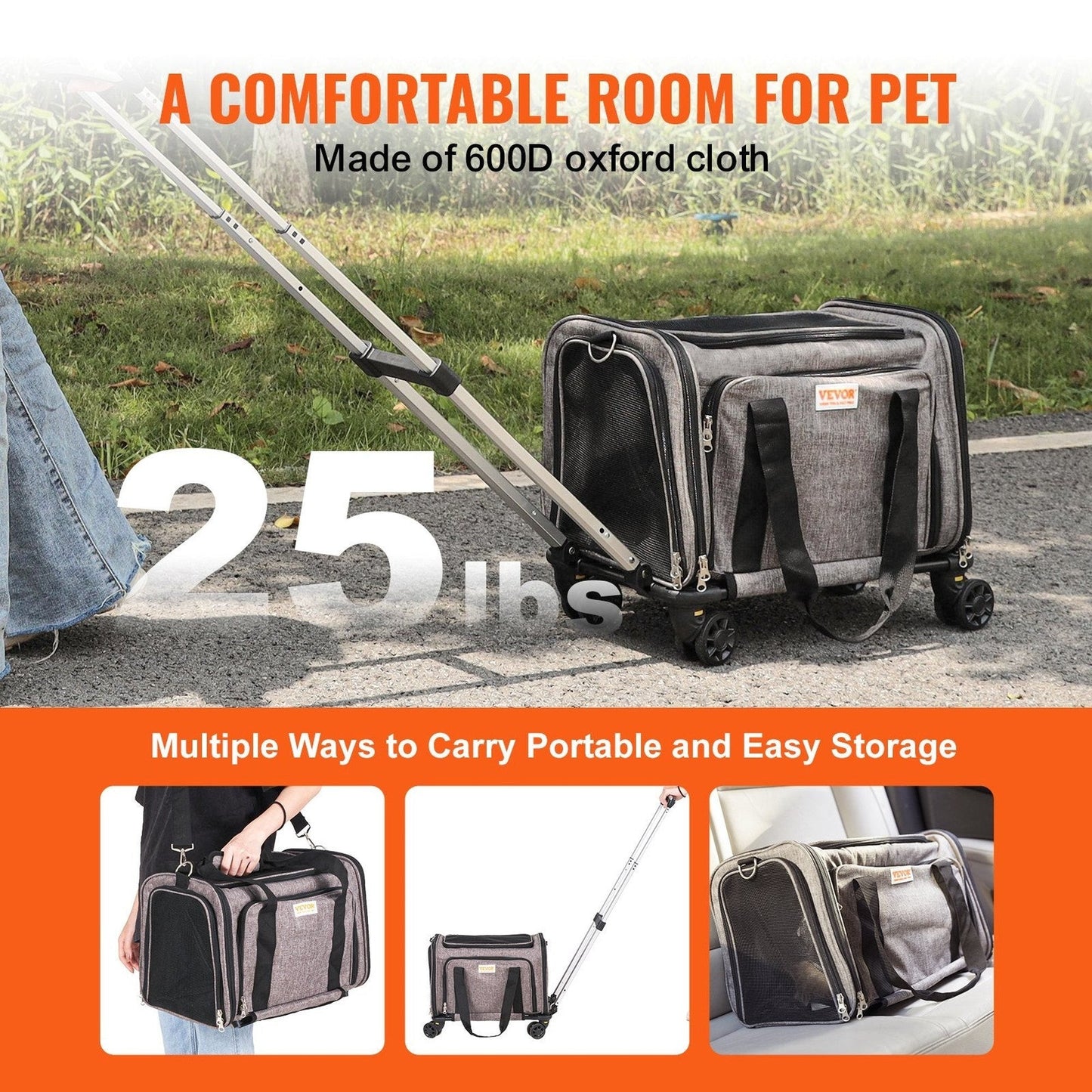 Grey Folding Dog Bowl for Travel Made of Durable PP Material
