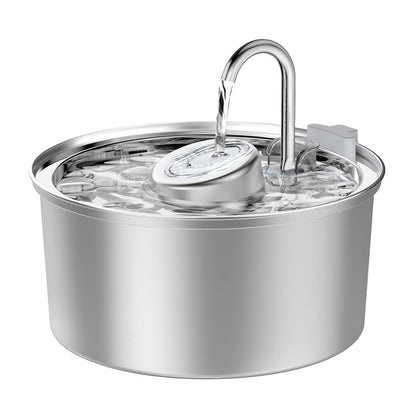 All Stainless Steel Pet Water Dispenser Round Runway Type Large Capacity Dogs And Cats Water Dispenser