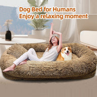 Queen Size Waterproof Faux Fur Sofa Dog Bed With Optional Blanket
