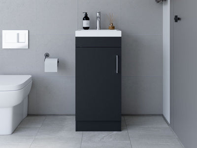 Bathroom Vanity Sink Jozz, Single Door Cabinet, Black Wengue Finish