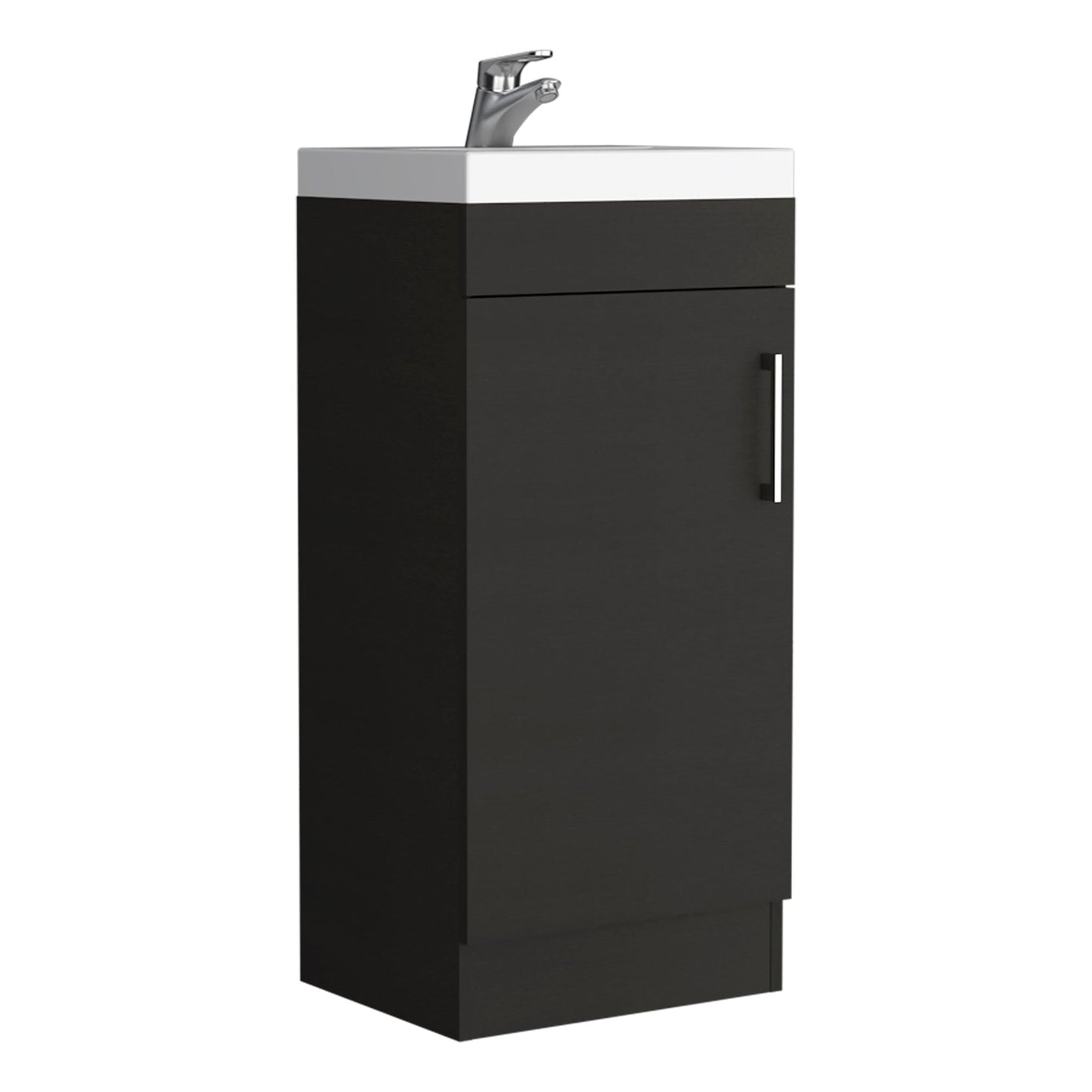 Bathroom Vanity Sink Jozz, Single Door Cabinet, Black Wengue Finish - Asmota