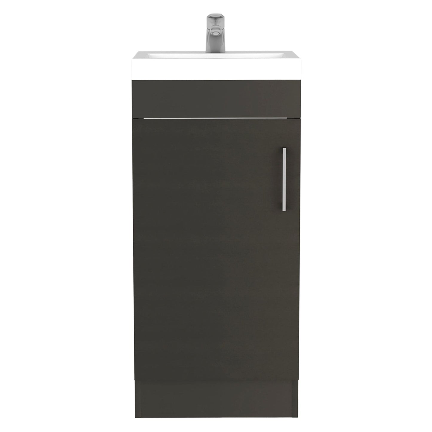 Bathroom Vanity Sink Jozz, Single Door Cabinet, Black Wengue Finish - Asmota