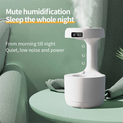 Bedroom Anti - Gravity Humidifier With Clock Water Drop Backflow Aroma Diffuser Large Capacity Office Bedroom Mute Heavy Fog Household Sprayer - Asmota