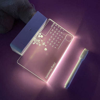 Bedside Message Writing Board Acrylic Night Light - Asmota