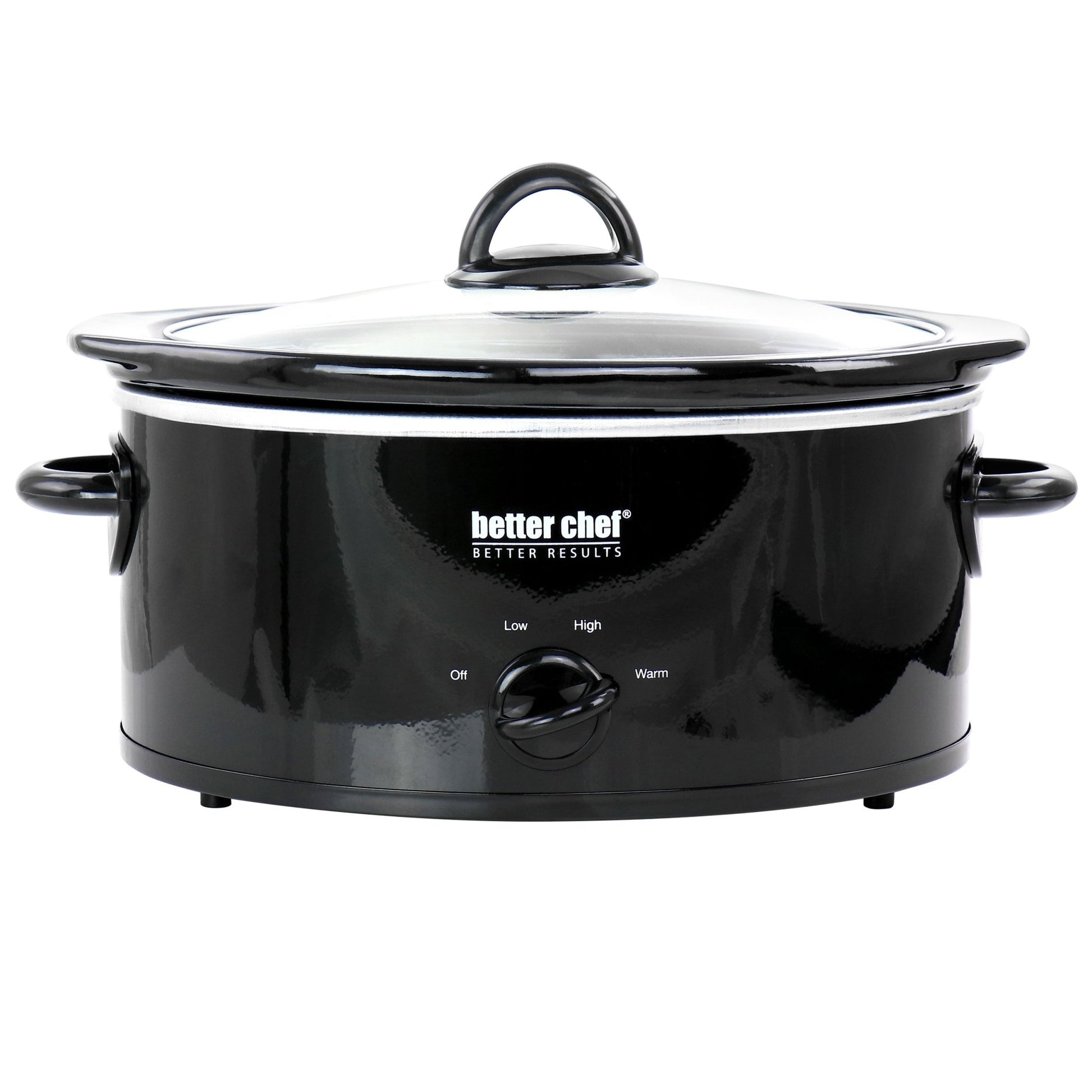 Better Chef 3 Quart Oval Slow Cooker with Removable Stoneware Crock in Black - Asmota