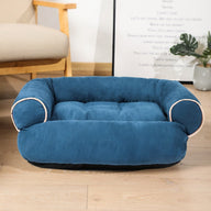 Winter Warm Fabric Dog Sofa Bed with Raised Edges