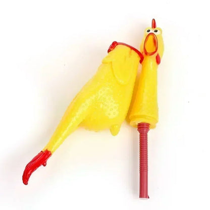 New Pet Dog Squeak Toy Screaming Chicken Squeeze Dog Chew Toy Durable And Fun Yellow Rubber Exhaust Chicken Toys