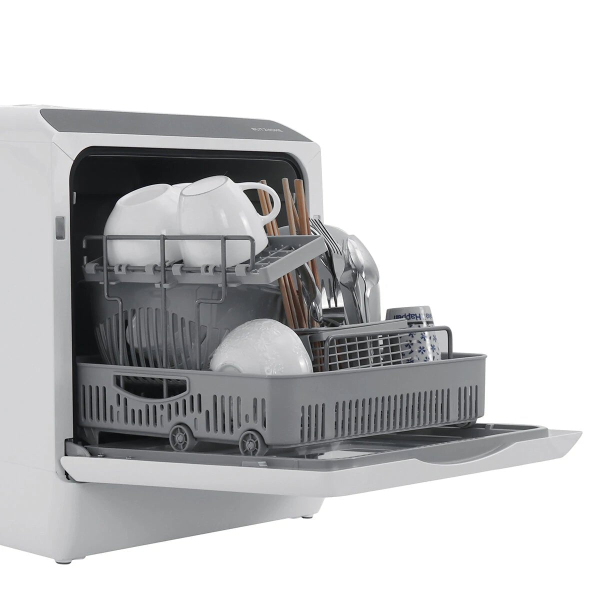 BlitzHome®BH - CDW1 Smart Portable Countertop Dishwasher US Plug with APP Control, 4 - 6 Sets Big Capacity, Dual Water Inlet Modes, 360°Spraying, 75°High Temperature, Five Cleaning Modes, Drying Function - Asmota