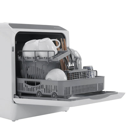 BlitzHome®BH - CDW1 Smart Portable Countertop Dishwasher US Plug with APP Control, 4 - 6 Sets Big Capacity, Dual Water Inlet Modes, 360°Spraying, 75°High Temperature, Five Cleaning Modes, Drying Function - Asmota