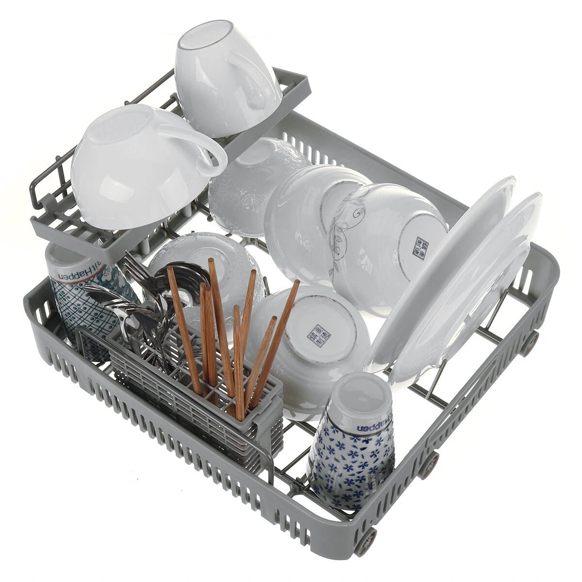 BlitzHome®BH - CDW1 Smart Portable Countertop Dishwasher US Plug with APP Control, 4 - 6 Sets Big Capacity, Dual Water Inlet Modes, 360°Spraying, 75°High Temperature, Five Cleaning Modes, Drying Function - Asmota