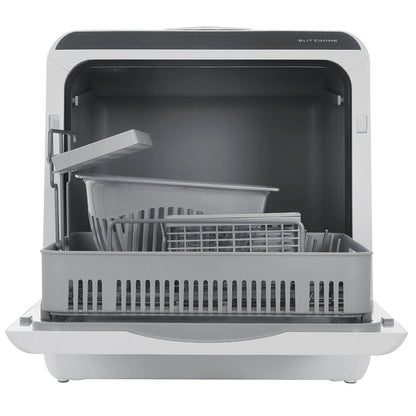 BlitzHome®BH - CDW1 Smart Portable Countertop Dishwasher US Plug with APP Control, 4 - 6 Sets Big Capacity, Dual Water Inlet Modes, 360°Spraying, 75°High Temperature, Five Cleaning Modes, Drying Function - Asmota