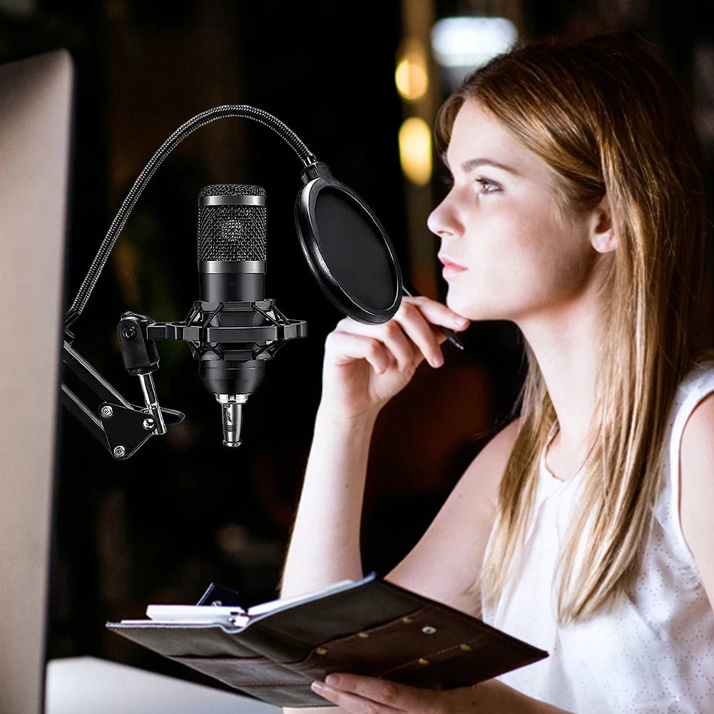 BM800 V8s Podcast Sound Card Set Professional Audio Condenser Mic Studio Microphone for Karaoke Podcast Recording Live Streaming - Asmota