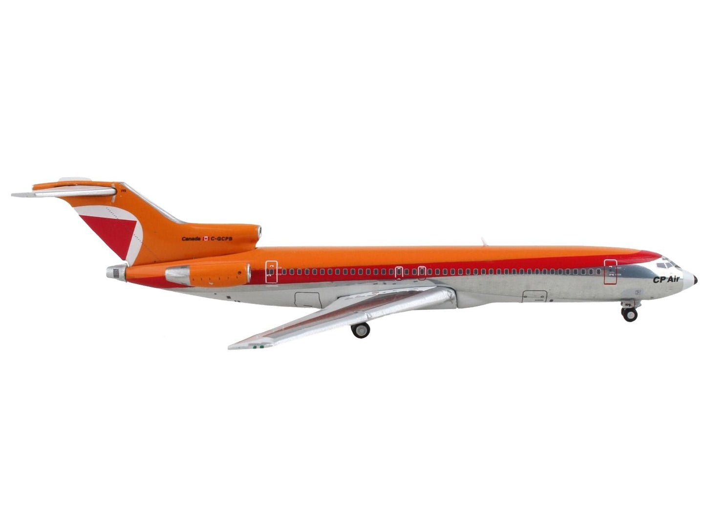 Boeing 727 - 200 Commercial Aircraft "CP Air" Orange and Silver with Red Stripes 1/400 Diecast Model Airplane by GeminiJets - Asmota