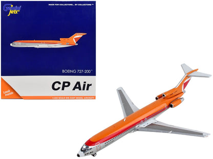 Boeing 727 - 200 Commercial Aircraft "CP Air" Orange and Silver with Red Stripes 1/400 Diecast Model Airplane by GeminiJets - Asmota