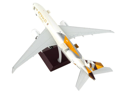 Boeing 777F Commercial Aircraft "Etihad Airways Cargo" Beige with Tail Graphics "Gemini 200 - Interactive" Series 1/200 Diecast Model Airplane by GeminiJets - Asmota