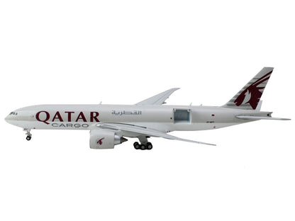 Boeing 777F Commercial Aircraft "Qatar Airways" (A7 - BFT) Gray with Tail Graphics "Interactive Series" 1/400 Diecast Model Airplane by GeminiJets - Asmota