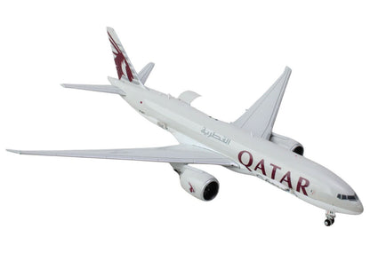 Boeing 777F Commercial Aircraft "Qatar Airways" (A7 - BFT) Gray with Tail Graphics "Interactive Series" 1/400 Diecast Model Airplane by GeminiJets - Asmota