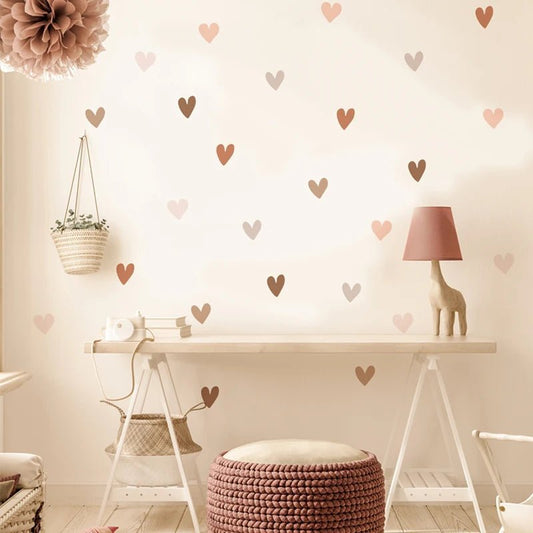 Boho Hearts Creative Wall Sticker For Children Baby Girls Boys Room Nursery Wall Art Decals Vinyl Mural Kids Bedroom Home Decor - Asmota