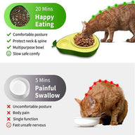 Automatic Avocado Wooden Slow Feed Cat Bowl with Water Feeder