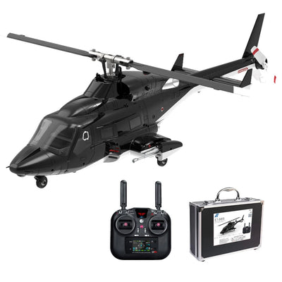 Eachine E188S AirWolf 2.4G 9CH 6G GPS Optical Flow Localization LiDAR TOF Altitude Hold Dual Brushless Motor 1:34 Scale Flybarless RC Helicopter RTF With Aluminum Box