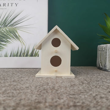 Wooden Bird Nest Ornament Outdoor Garden Bird House