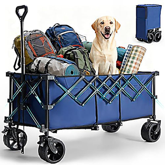 440lb Capacity Foldable Extra Long Nylon Dog Carrier Trolley