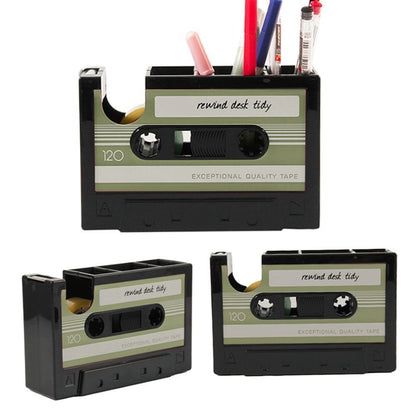 Cassette Tape Dispenser Pen Holder Vase Pencil Pot - Asmota