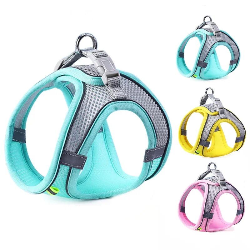 Cat Dog Harness Vest Chest Rope Set Reflective Breathable Adjustable Pet Harness for Small Medium Dogs Outdoor Walking - Asmota