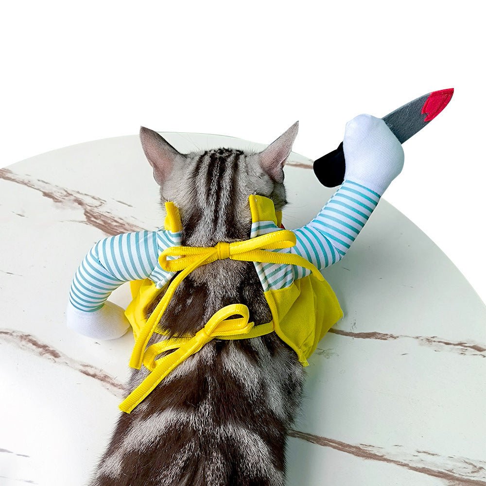 Cat Pet Costume Clothing Creative Yellow Knife Assassin Cat Clothing - Asmota