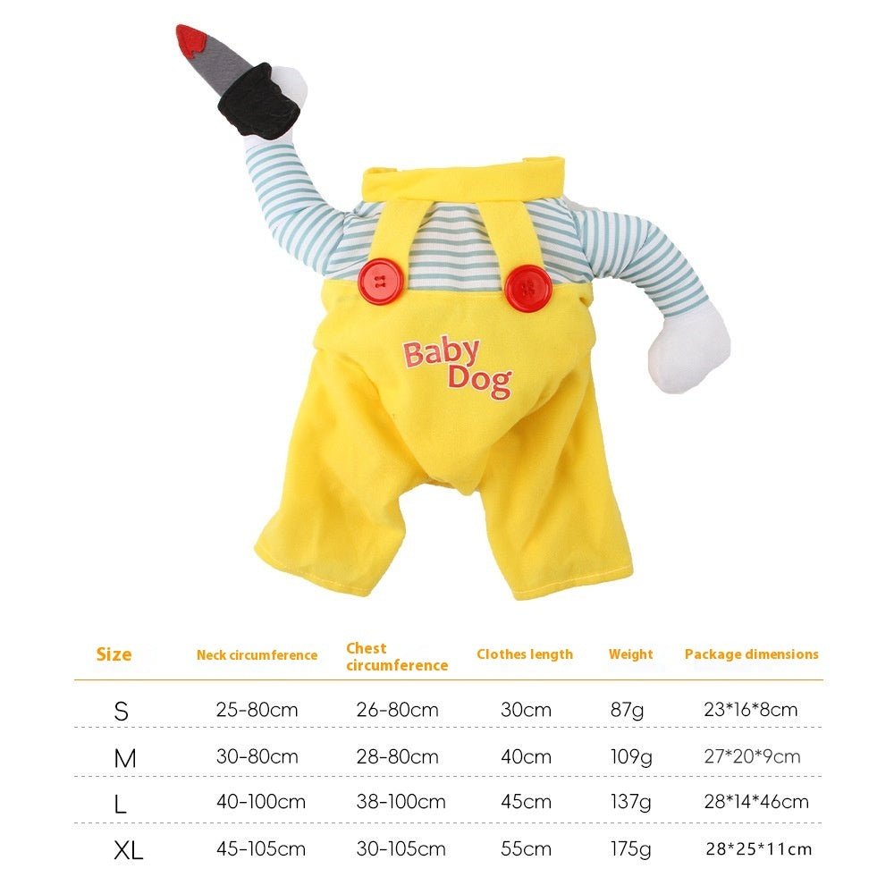 Cat Pet Costume Clothing Creative Yellow Knife Assassin Cat Clothing - Asmota