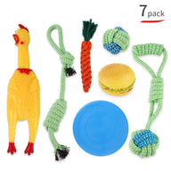 Molar-Resistant Rubber & Rope Dog Toy Set for Shiba Inu