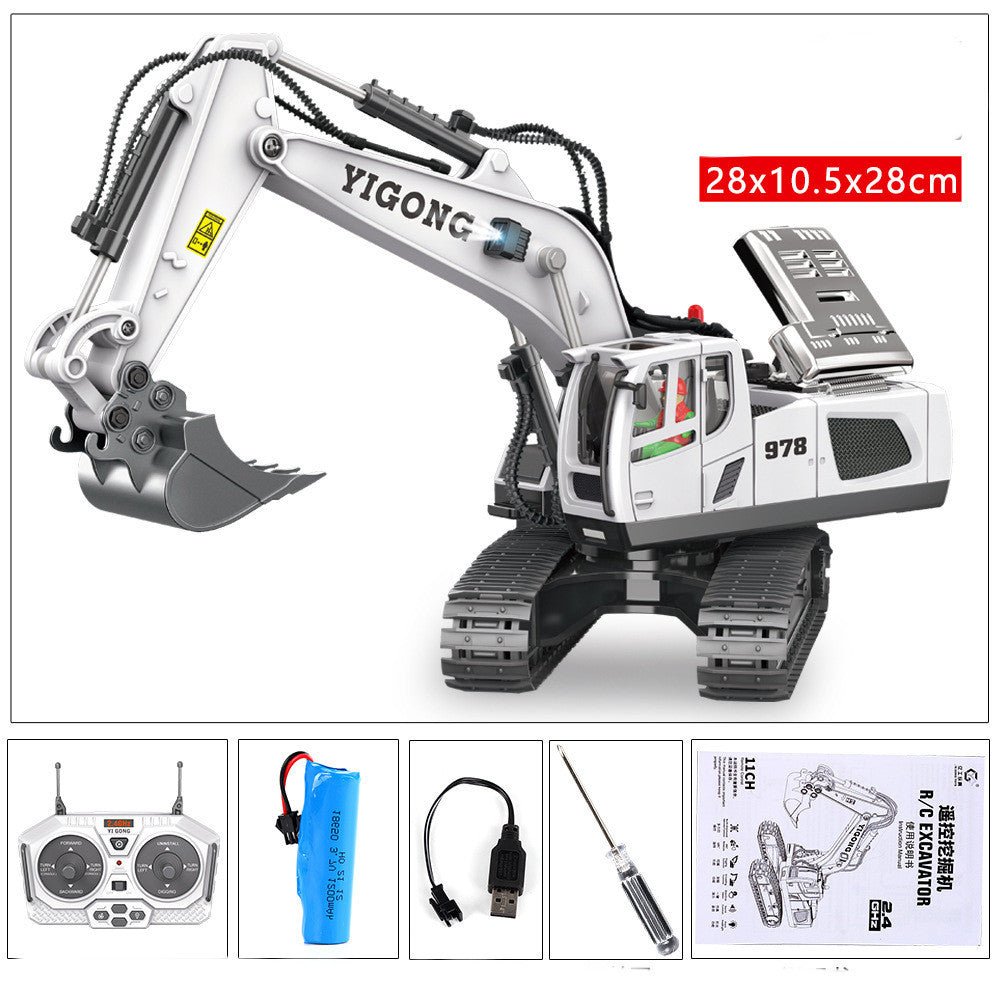 Children's Simple Alloy Charging Excavator Toy Car - Asmota