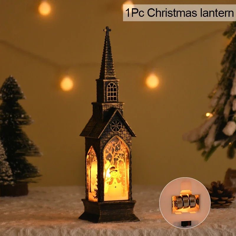 Christmas LED Night Light Santa Claus Snowman Lantern Lamp Table Ornament Christmas Decoration for Home Xmas Navidad Gifts - Asmota