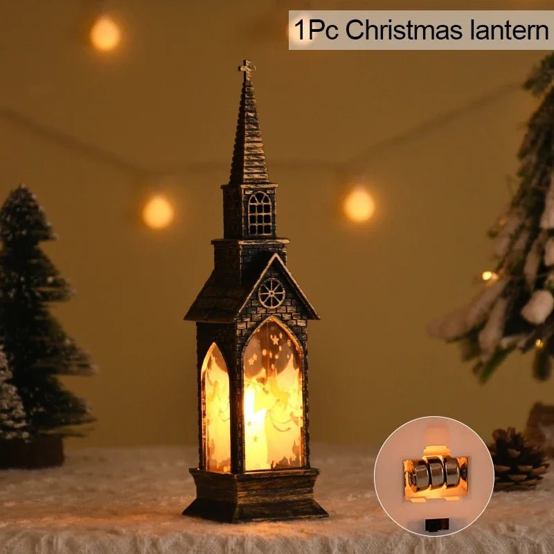 Christmas LED Night Light Santa Claus Snowman Lantern Lamp Table Ornament Christmas Decoration for Home Xmas Navidad Gifts - Asmota