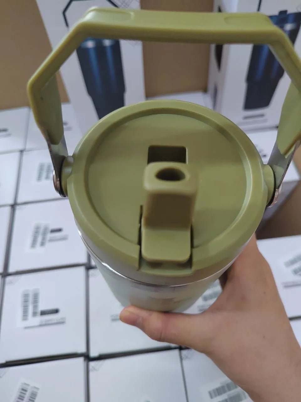 Cobranded Water Bottles 20oz 30oz Cups Heat Preservation Stainless Steel Tumblers With Handle Outdoor Large Capacity Car Mugs Leakproof Flip Cups FY5651 0813 - Asmota