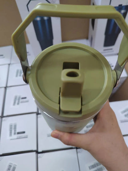 Cobranded Water Bottles 20oz 30oz Cups Heat Preservation Stainless Steel Tumblers With Handle Outdoor Large Capacity Car Mugs Leakproof Flip Cups FY5651 0813 - Asmota