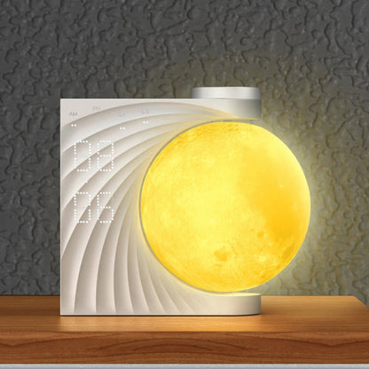 Colorful Atmosphere Moon Light Sunrise Alarm Clock Wake - Up Light Breathing Light Three - Speed Dimming Clock Dual Alarm Clock Timing Sound Machine for Heavy Sleepers Nightlight Sleep Aid Snooze 10 Nature Sounds 8 Colors Ideal for Gift - Asmota