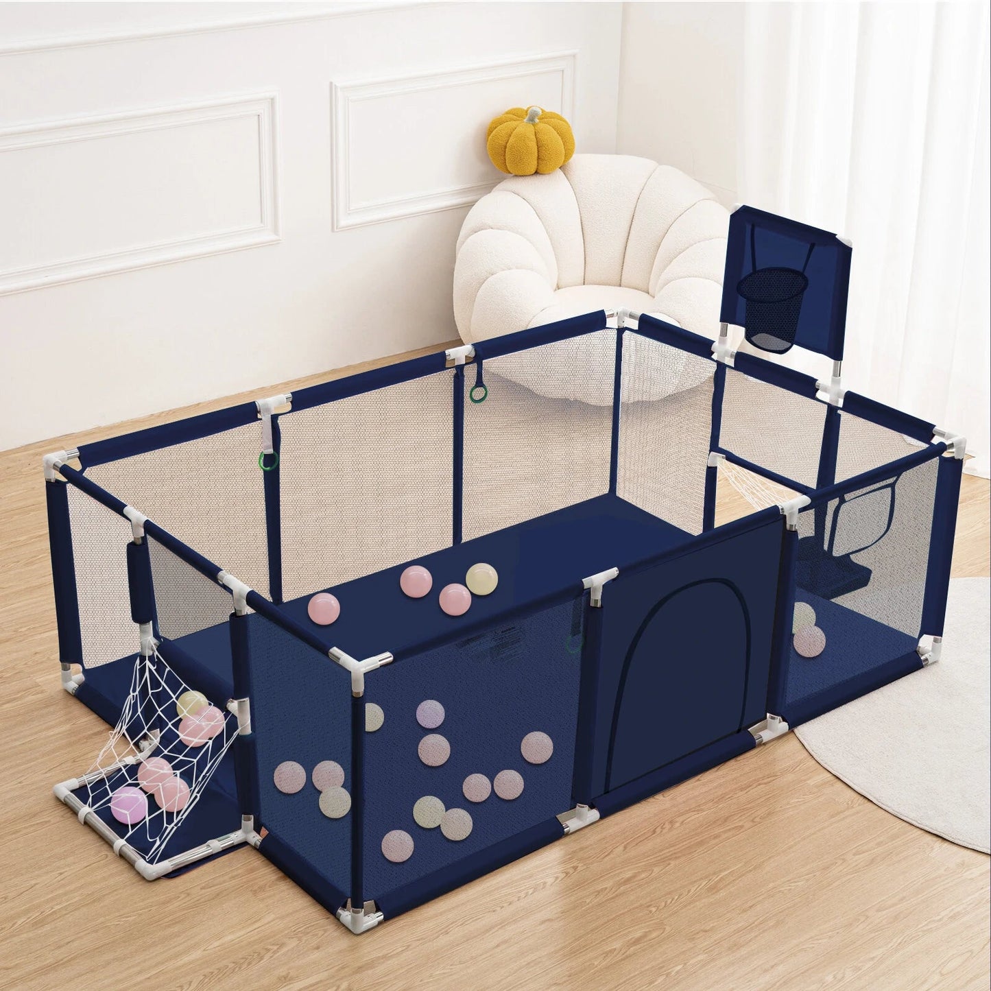 Comomy Playpen 180 x 122 cm for Baby Playpen Foldable Safety Barrier Play Tent Playpen Baby Portable Baby Cradle - Asmota