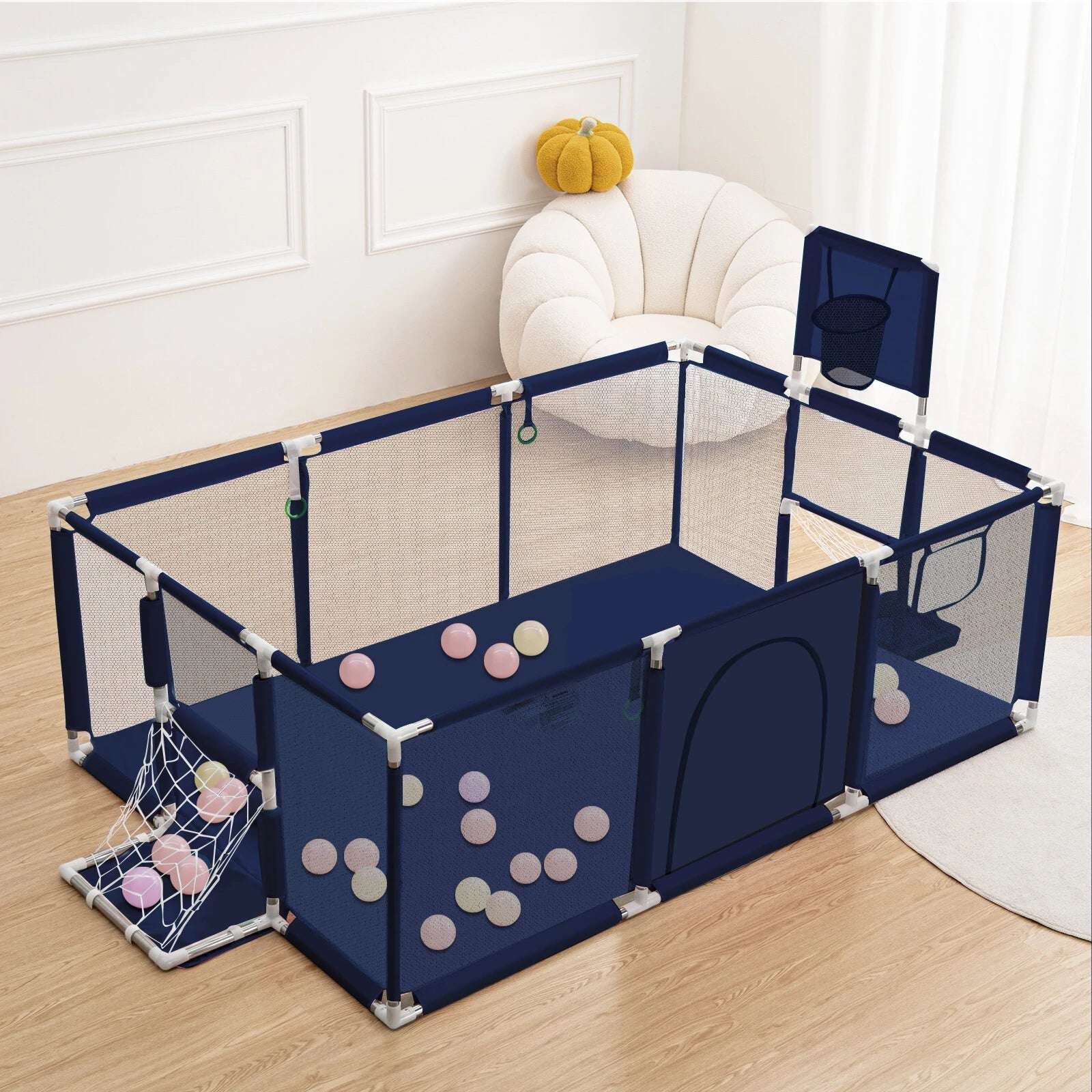 Comomy Playpen 180 x 122 cm for Baby Playpen Foldable Safety Barrier Play Tent Playpen Baby Portable Baby Cradle - Asmota