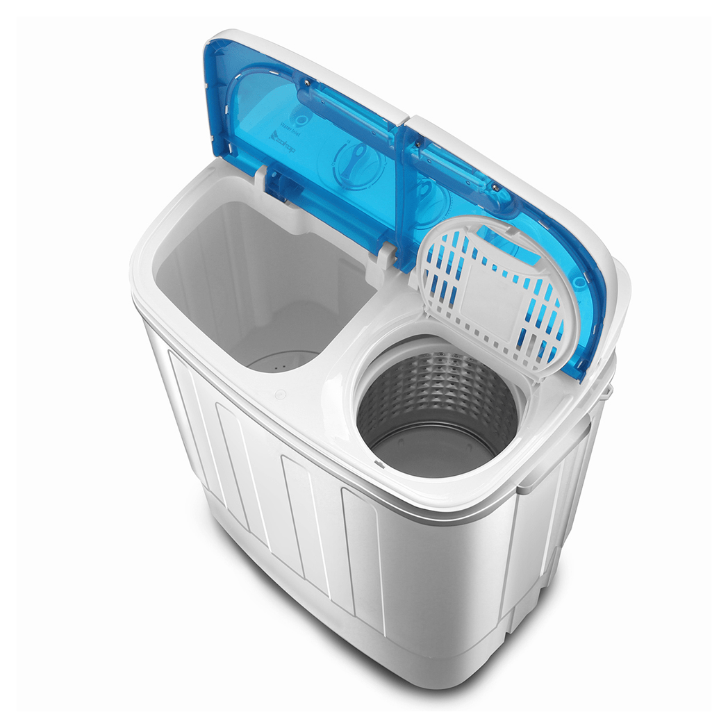 Compact Twin Tub with Built - in Drain Pump XPB46 - RS4 13Lbs Semi - automatic Twin Tube Washing Machine US Standard White & Blue - Asmota