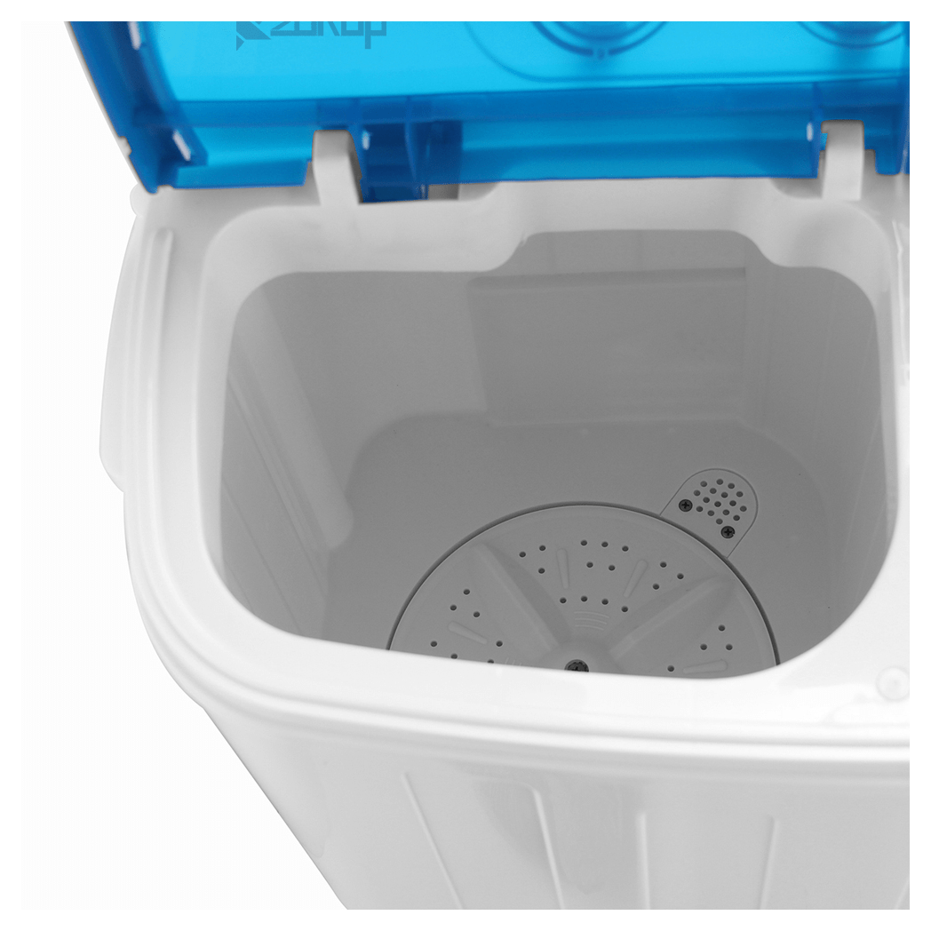 Compact Twin Tub with Built - in Drain Pump XPB46 - RS4 13Lbs Semi - automatic Twin Tube Washing Machine US Standard White & Blue - Asmota