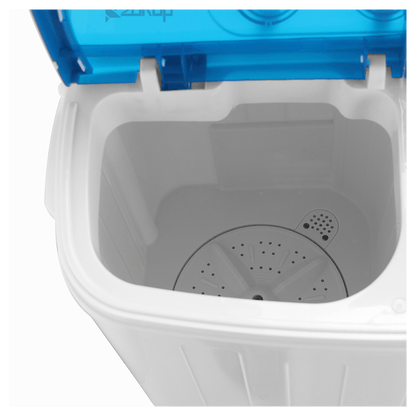 Compact Twin Tub with Built - in Drain Pump XPB46 - RS4 13Lbs Semi - automatic Twin Tube Washing Machine US Standard White & Blue - Asmota