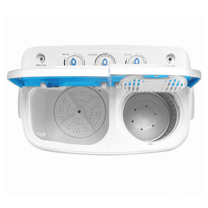 Compact Twin Tub with Built - in Drain Pump XPB46 - RS4 13Lbs Semi - automatic Twin Tube Washing Machine US Standard White & Blue - Asmota