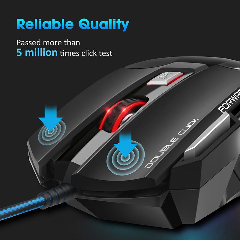 Computer Mouse Gamer Ergonomic Gaming Mouse USB Wired Game Mause 5500 DPI Silent Mice With LED Backlight 7 Button For PC Laptop - Asmota