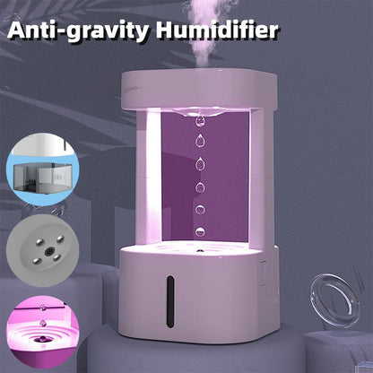 Creative Anti - gravity Water Drop Humidifier Air Conditioning Mist Spray Household Quiet Bedroom Office With 580ML Water Tank - Asmota