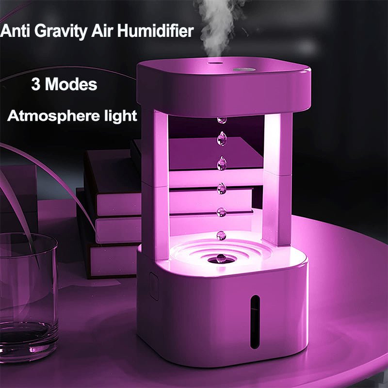 Creative Anti - gravity Water Drop Humidifier Air Conditioning Mist Spray Household Quiet Bedroom Office With 580ML Water Tank - Asmota