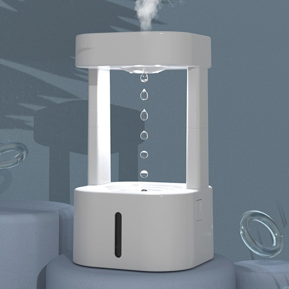 Creative Anti - gravity Water Drop Humidifier Air Conditioning Mist Spray Household Quiet Bedroom Office With 580ML Water Tank - Asmota