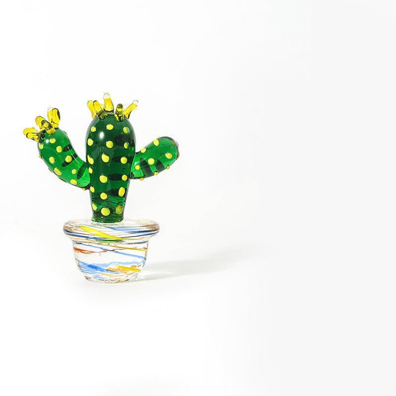 Creative Cactus Desktop Decoration Glass Living Room Small Decoration Home - Asmota
